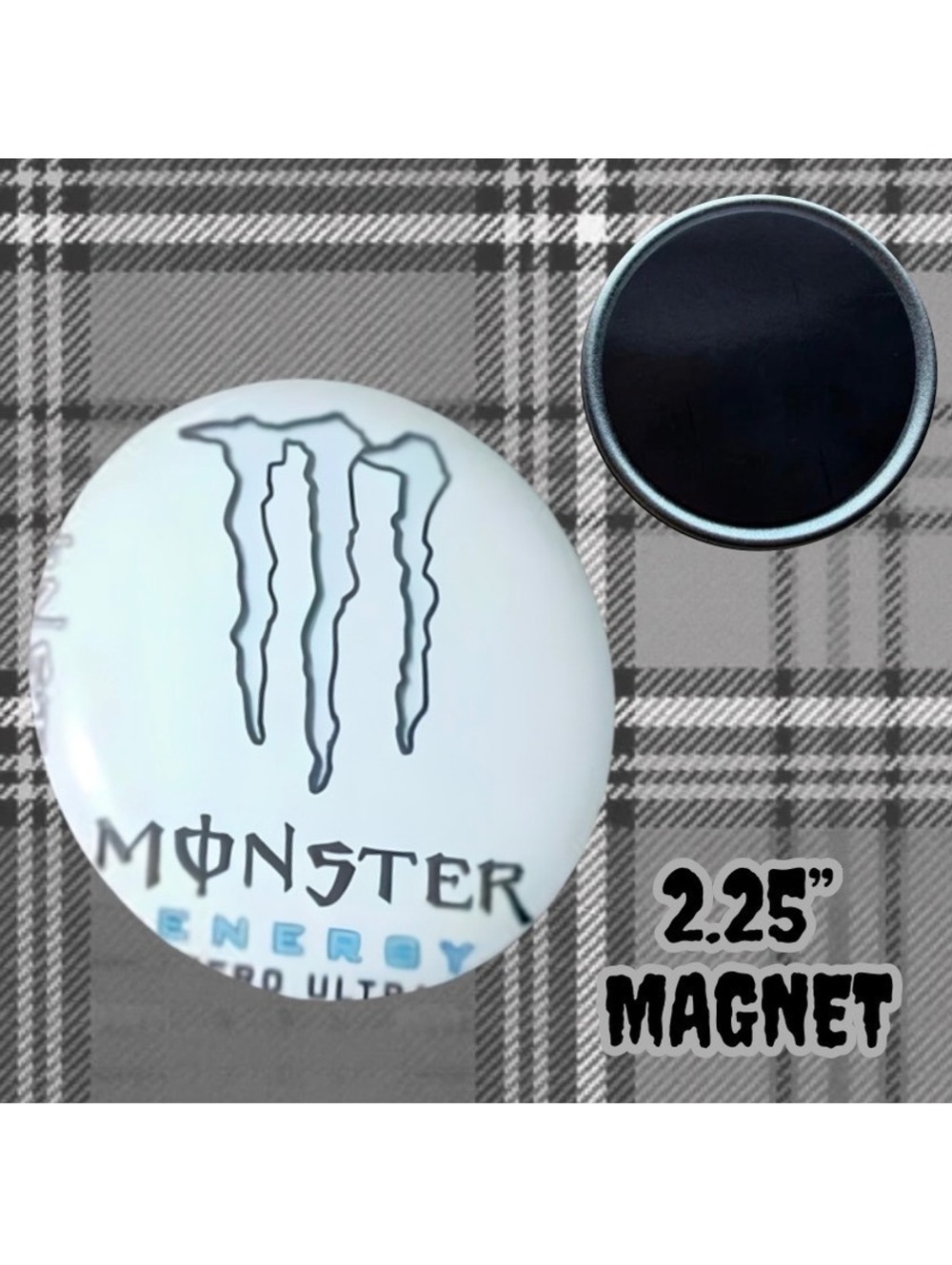 White Monster Energy Inspired 2.25" Handmade Magnet